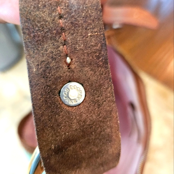 Y2K DOONEY & BOURKE Green Pink White Monogram Logo Shoulderbag w Leather Strap - Picture 9 of 17